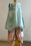 Buy_Snuggleme_Blue Chanderi Embroidery, Chains Floral Kurta With Dhoti Pant _at_Aza_Fashions
