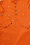 Snuggleme_Orange Cotton Embroidery Kurta With Pant _Online_at_Aza_Fashions