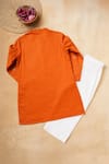 Shop_Snuggleme_Orange Cotton Embroidery Kurta With Pant _at_Aza_Fashions