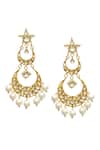Shop_MAISARA JEWELRY_Gold Plated Pearls Embellished Layered Chandbalis _at_Aza_Fashions