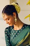 MAISARA JEWELRY_Green Floral Cut Work Jadau Maangtikka _Online_at_Aza_Fashions