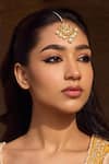 Buy_Maisara Jewelry_Gold Plated Chandrakin Embellished Maangtikka _at_Aza_Fashions