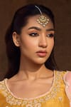Maisara Jewelry_Gold Plated Chandrakin Embellished Maangtikka _Online_at_Aza_Fashions