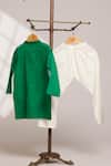 Shop_Snuggleme_Green Cotton Embroidery Kurta With Pyjama _at_Aza_Fashions