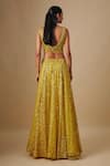 Shop_Asaga_Yellow Organza, Satin, Tulle, Chinon, Crepe Flurry Lehenga Blouse Set _at_Aza_Fashions