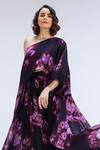 Studio Surbhi_Purple Organza One Shoulder Top And Skirt Set _Online_at_Aza_Fashions