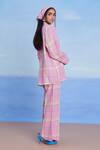 Shop_Saphed_Pink Linen Cassata Bell Bottom Pant _at_Aza_Fashions