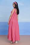 Shop_Saphed_Pink Linen Scoop Neck Amalfi Dress _at_Aza_Fashions