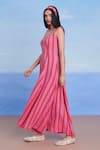 Shop_Saphed_Pink Linen Scoop Neck Amalfi Dress _Online_at_Aza_Fashions
