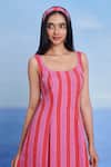 Buy_Saphed_Pink Linen Scoop Neck Amalfi Dress 