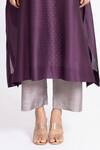Bhavik Shah_Purple Chanderi , Cotton, Kaamdani Embellished Kimono Kurta With Pant _Online_at_Aza_Fashions