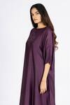 Buy_Bhavik Shah_Purple Chanderi , Cotton, Kaamdani Embellished Kimono Kurta With Pant 