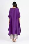 Shop_Bhavik Shah_Purple Chanderi , Cotton, Kaamdani Mukaish Work Kimono Kurta And Pant Set _at_Aza_Fashions