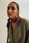 Buy_Capisvirleo_Green Cotton Embroidery, Cut Work Collared Hibiscus Sage Shirt _Online_at_Aza_Fashions