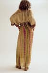 Shop_Capisvirleo_Beige Cotton, Silk Embroidery, Tassels Collared Alicia Ecru Shirt _at_Aza_Fashions
