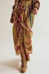 Capisvirleo_Beige Silk Dahlia Tie Dye Skirt _Online_at_Aza_Fashions