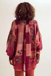 Shop_Capisvirleo_Pink Linen, Jacquard, Silk Patchwork, Embroidery Collared Paako Shirt _at_Aza_Fashions