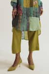 Shop_Capisvirleo_Green Cotton Shrubrose Pant _at_Aza_Fashions
