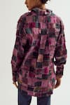 Shop_Capisvirleo_Lavender Chanderi Silk Patchwork, Embroidery Collared Cosmos Shirt _at_Aza_Fashions