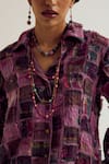 Buy_Capisvirleo_Lavender Chanderi Silk Patchwork, Embroidery Collared Cosmos Shirt _Online_at_Aza_Fashions