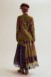 Shop_Capisvirleo_Green Chanderi Silk Patchwork, Embroidery, Fabric Graceland Front Jacket _at_Aza_Fashions
