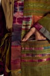 Shop_Capisvirleo_Green Chanderi Silk Patchwork, Embroidery, Fabric Graceland Front Jacket _Online_at_Aza_Fashions