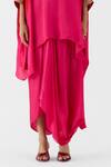 Buy_Studio Rigu_Red Viscose Quartz Ombre Kimono And Knot Skirt Set _Online_at_Aza_Fashions