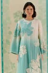 Buy_I Am Design_Mint Silk Organza Applique, Embroidery Round Neck Ombre Suit Set _Online