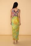 Shop_Saaksha & Kinni_Yellow Chiffon Mirrors, Tassels, Embroidery Floroscent Daisy Anya Printed Dress _at_Aza_Fashions