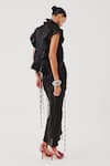Shop_Aroka_Black Modal, Satin Cirrus Rushed Skirt _at_Aza_Fashions