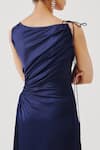 Aroka_Navy Modal, Satin Asymmetric Selene Cut Out Dress _Online_at_Aza_Fashions