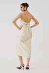 Shop_Aroka_White Ruched Muslin Plain Halter Neck Lucid Top _at_Aza_Fashions