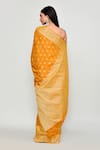 Shop_Samyukta Singhania_Yellow Silk Zari, Embroidery Floral Woven Pattern Saree With Running Blouse _at_Aza_Fashions