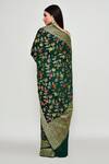 Shop_Samyukta Singhania_Green Silk Zari, Embroidery Floral Woven Pattern Saree With Running Blouse _at_Aza_Fashions