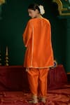 Shop_saina kapoor_Orange Chanderi Gota Patti, Embroidery, Anahita Yoke Choga Kurta And Salwar Set _at_Aza_Fashions