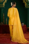 Shop_Saina Kapoor_Yellow Chanderi, Organza Gota Patti, Embroidery, Amodini Floral Kurta Pant Set _at_Aza_Fashions