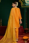 Shop_saina kapoor_Orange Chanderi, Organza Gota Patti, Embroidery, Anika Floral Kurta Salwar Set _at_Aza_Fashions