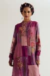 Buy_Capisvirleo_Lavender Linen, Cotton Patchwork, Embroidery Shrub Rose Tie Dye Kurta And Pant Set _Online_at_Aza_Fashions
