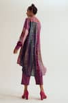 Shop_Capisvirleo_Lavender Linen, Cotton Patchwork, Embroidery Shrub Rose Tie Dye Kurta And Pant Set _at_Aza_Fashions
