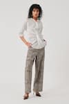 Buy_Aroka_White Modal Collared Satin Twist Shirt _Online_at_Aza_Fashions