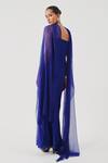 Shop_Aroka_Blue Modal, Satin Cowl Neck Slip Dress _at_Aza_Fashions