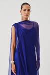 Buy_Aroka_Blue Modal, Satin Cowl Neck Slip Dress _Online_at_Aza_Fashions