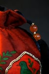 Mid July Home_Red Embroidery, Beads, Tassels Gulnaar Jharokha Potli Bag _Online_at_Aza_Fashions