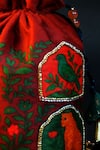 Buy_Mid July Home_Red Embroidery, Beads, Tassels Gulnaar Jharokha Potli Bag _Online_at_Aza_Fashions
