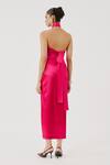 Shop_Aroka_Pink Modal Satin Halter Neck Draped Top _at_Aza_Fashions