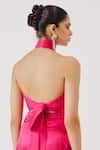 Buy_Aroka_Pink Modal Satin Halter Neck Draped Top _Online_at_Aza_Fashions