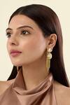 Buy_Isharya_Gold Plated Mirrors, Tassels Bombay Deco Earrings _at_Aza_Fashions