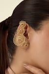 Shop_Isharya_Gold Plated Gypsy Soul Leaf Cascading Cuff Earrings _Online_at_Aza_Fashions