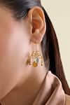 Shop_Isharya_Gold Plated Mirrors Ayaana Bell Dangling Earrings _Online_at_Aza_Fashions