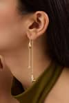 Shop_Isharya_Gold Plated Crystals Ayaana Diamond Mirror Needle Thread Earrings _Online_at_Aza_Fashions
